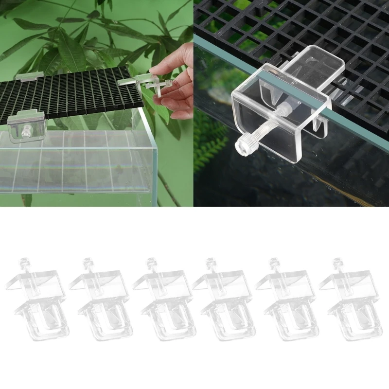 6pcs Fish Aquarium Anti-escape Net Clip Glass Acrylic Holder Bracket Tools for Aquarium Fish Anti-escape Tool