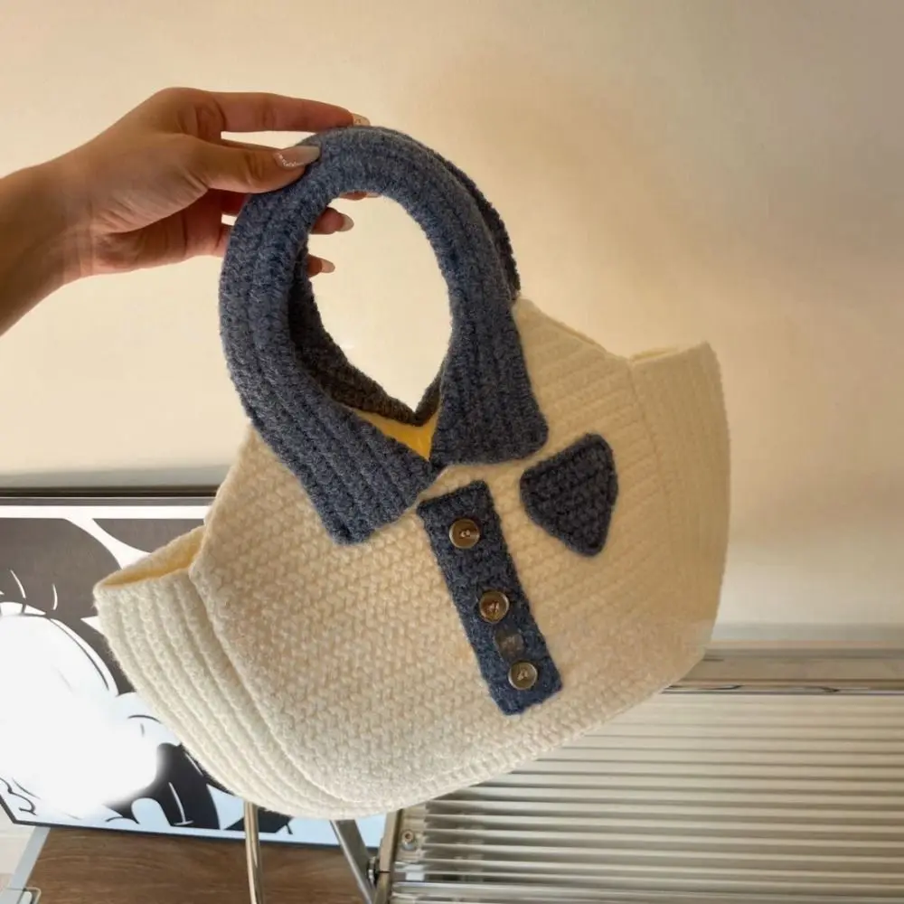 

Повседневная разноцветная вязаная сумка-кошелек из мягкой шерстяной ткани ручной вязки, милая вместительная вязаная сумка на запястье для путешествий