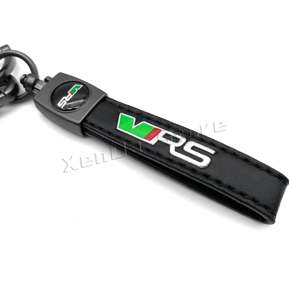 Car Keychain Keyring Metal Key Chain Ring Emblem Holder For Skoda VRS Octavia Kamiq Kodiaq Karoq RS Superb Fabia Rapid Favorit