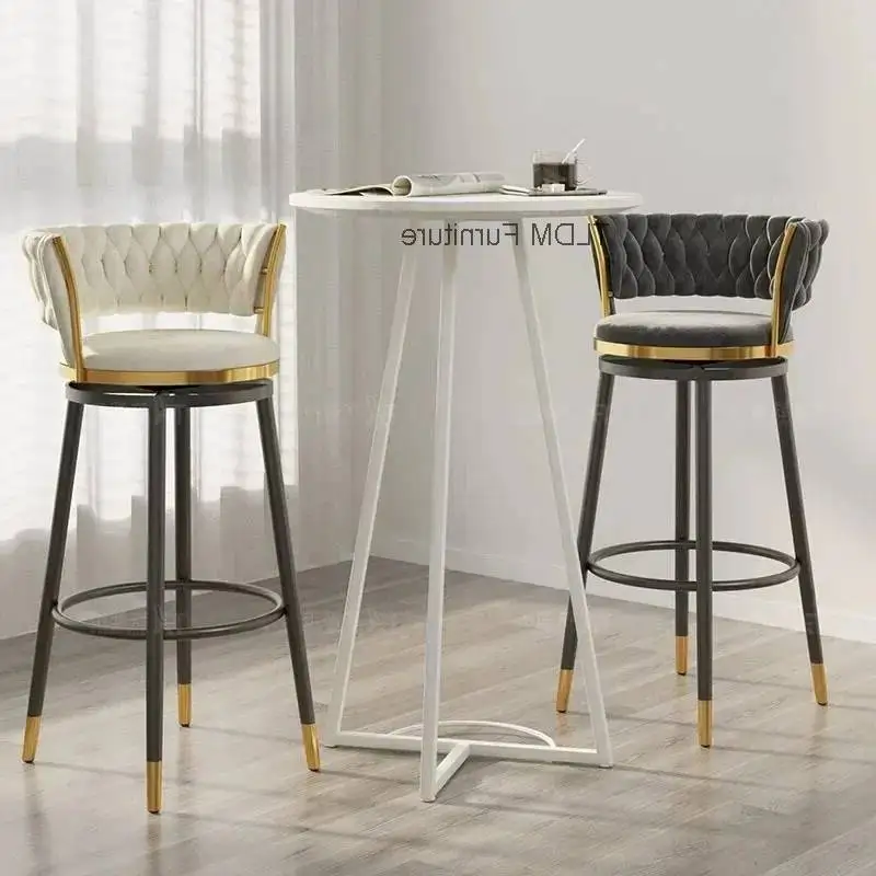 

Luxury Coffee Metal Para Bar Chairs Nordic Bancos Lounge Vintage Bistro Design Bar Stool Barra De Cocina Restaurant Furniture
