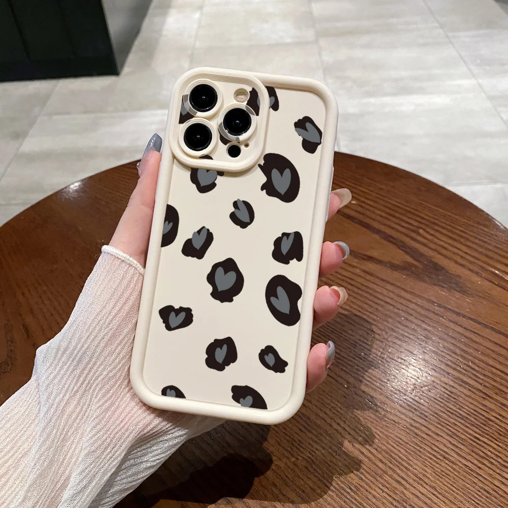 for Infinix Hot 40i 40 Pro 30 Play Note 30 Smart 8 Leopard Heart Full Protective Case Anti Drop Cover