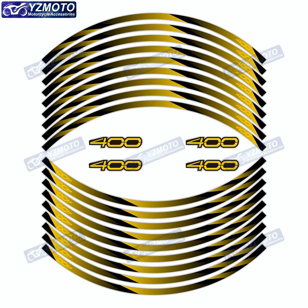 

For Kawasaki Z400 Motorcycle Front And Rear 17 Inch Wheel Hub Sticker Waterproof Reflective Decorative Rim Stickers Logo Decal