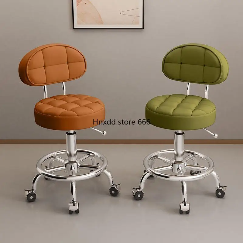 Aesthetic Hairdressing Chair Backrest Simple Rolling Rotating Barber Chair Portable Mocho Cadeira Barber Equipment MQ50BC