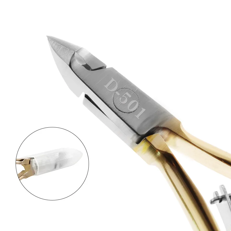 Art Nail Clippers for Cutting Dead Skin to Remove Dead Skin Barb Golden Stainless Steel Nail Art Tools