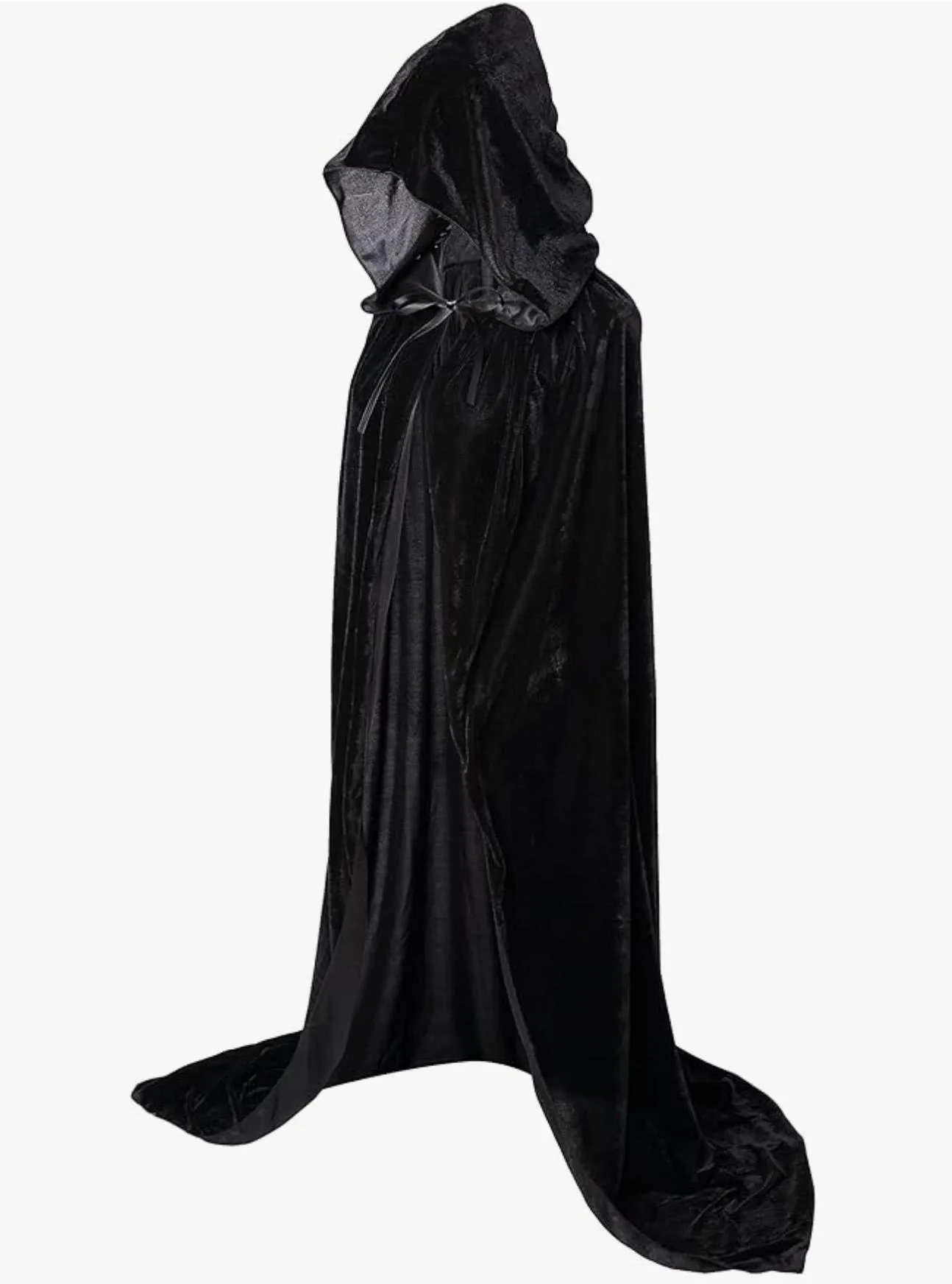 Mantello natalizio in velluto di Halloween Grim Reaper Mantello lungo con cappuccio unisex per diavolo strega mago Natale cosplay mantello rosso della morte