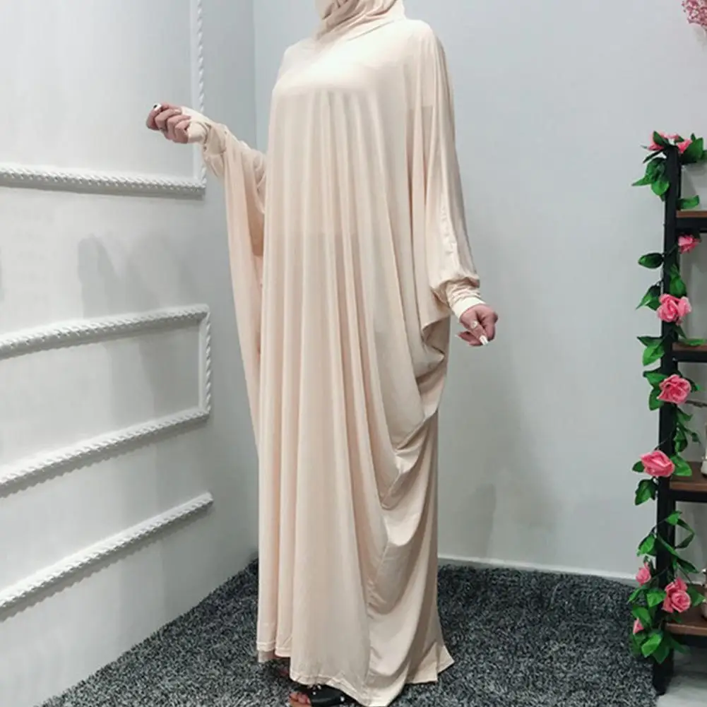 Vestido de Hijab musulmán con capucha para mujer, ropa de oración Eid de Ramadán, de cobertura completa Hijab, bata modesta de Dubái islámico Niqab