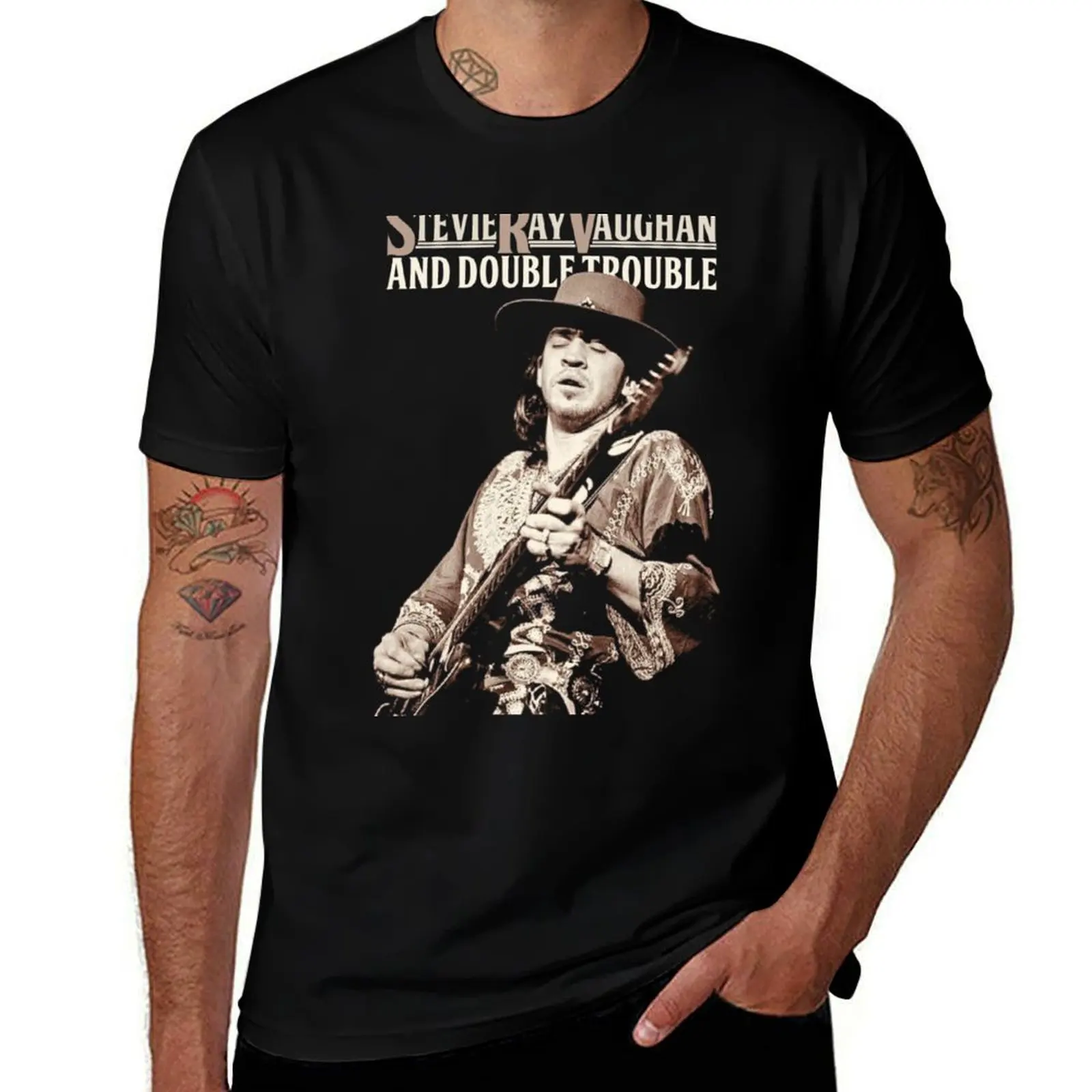 

Guitarist Blues Man Vaughan 70s T-Shirt oversized graphic tee graphic tee shirt plus size clothes t shirts men