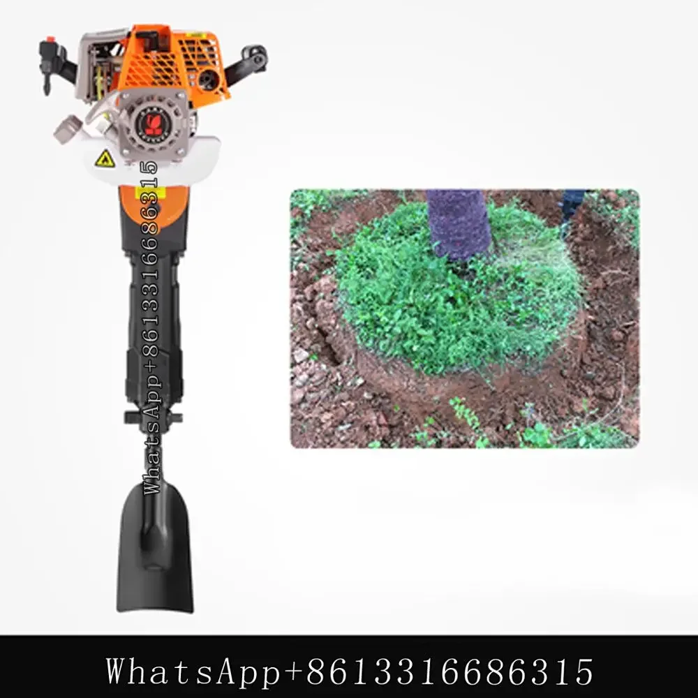 NEW Multi-function tree-digging machine,seedling-raising machine,oil pickaxe drill bit earthball digger,ditching,broken stone