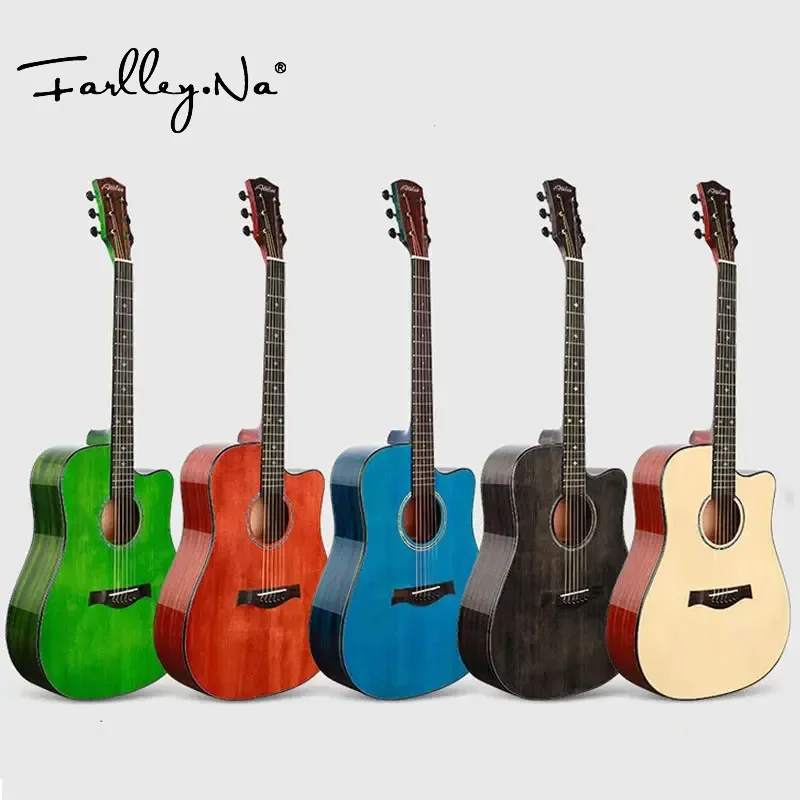 Farlley.Na Special Wholesale Beginner Mahogany 41 Inch Cheap Matte Cutaway Acoustic Guitar