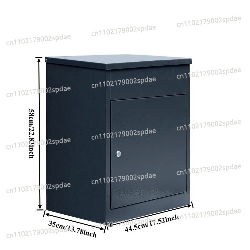 Dark Gray Waterproof Parcel Mailbox Large Houseuse Doorway Parcel Receiving Locker Keyless Anti-theft Security Metal Parcel Box