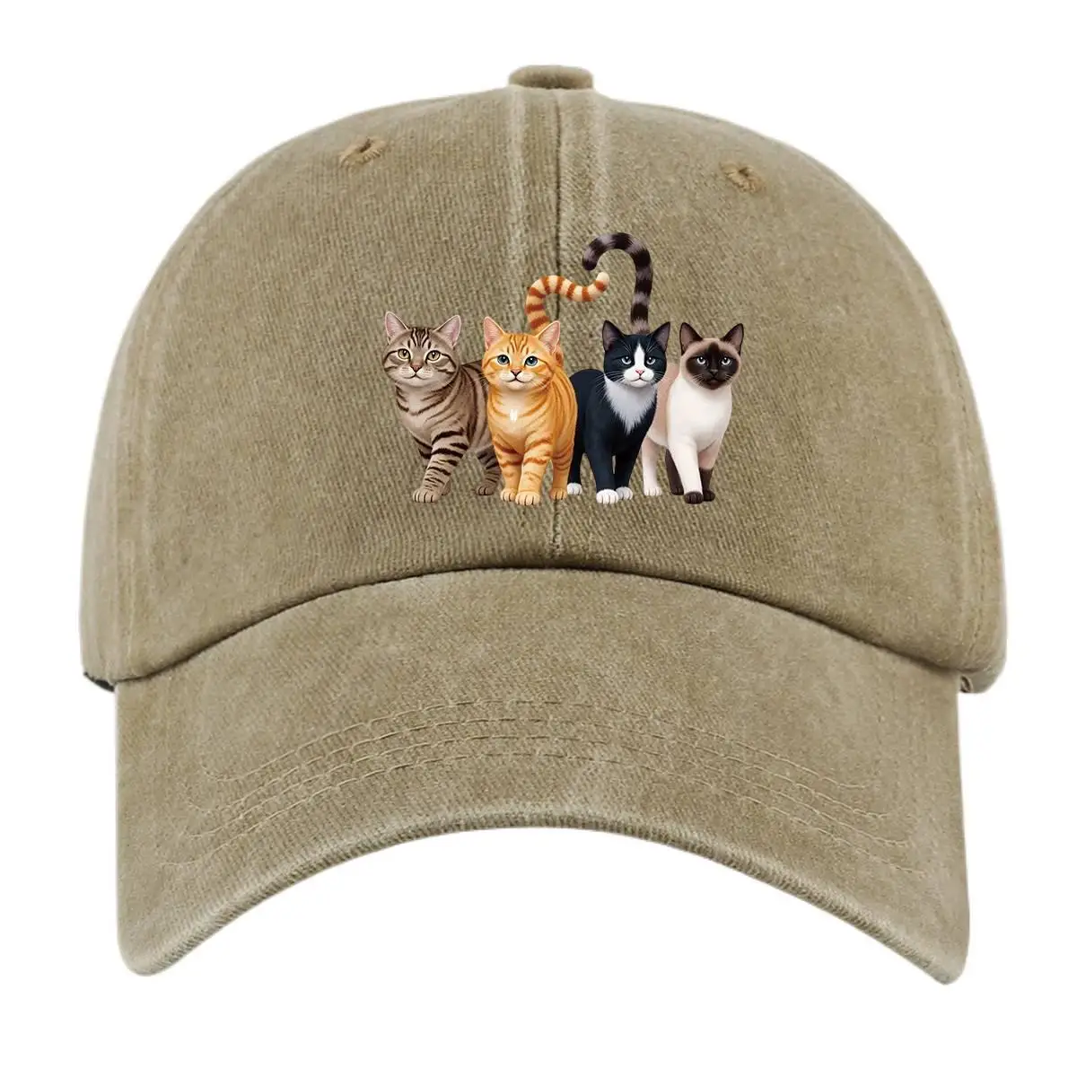 1pc Fun and Cute Cat Pattern Printed Baseball Cap, Lightweight, Comfortable, and Breathable, with Adjustable Size. An Excellent