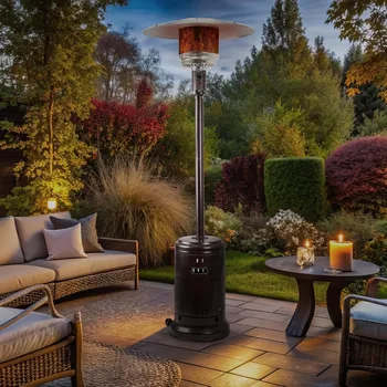 46,000 BTU Outdoor Propane Patio Heater with Wheels – Commercial & Residential, Havana Bronze, 32.1 x 32.1 x 91.3 in 1