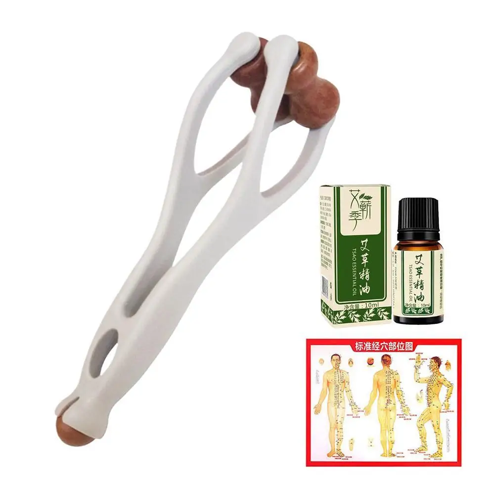 

Массажер для пальцев, двухрядный роликовый дизайн, легкая усталость пальцев, портативный массажер для суставов пальцев, массажер для пальцев + эфирное масло