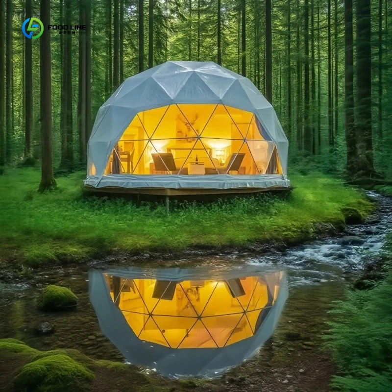 Hotel Camping Prefab Tents Resort Waterproof Geodesic Dome House FL Customized