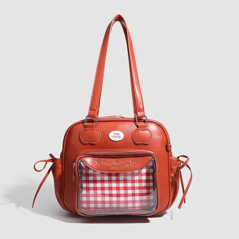 New Y2K Japanese Harajuku Ita Bag Large Capacity Shoulder Bag Cute Girl Transparent Bag DIY Badge Display Fashion Crossbody Bags