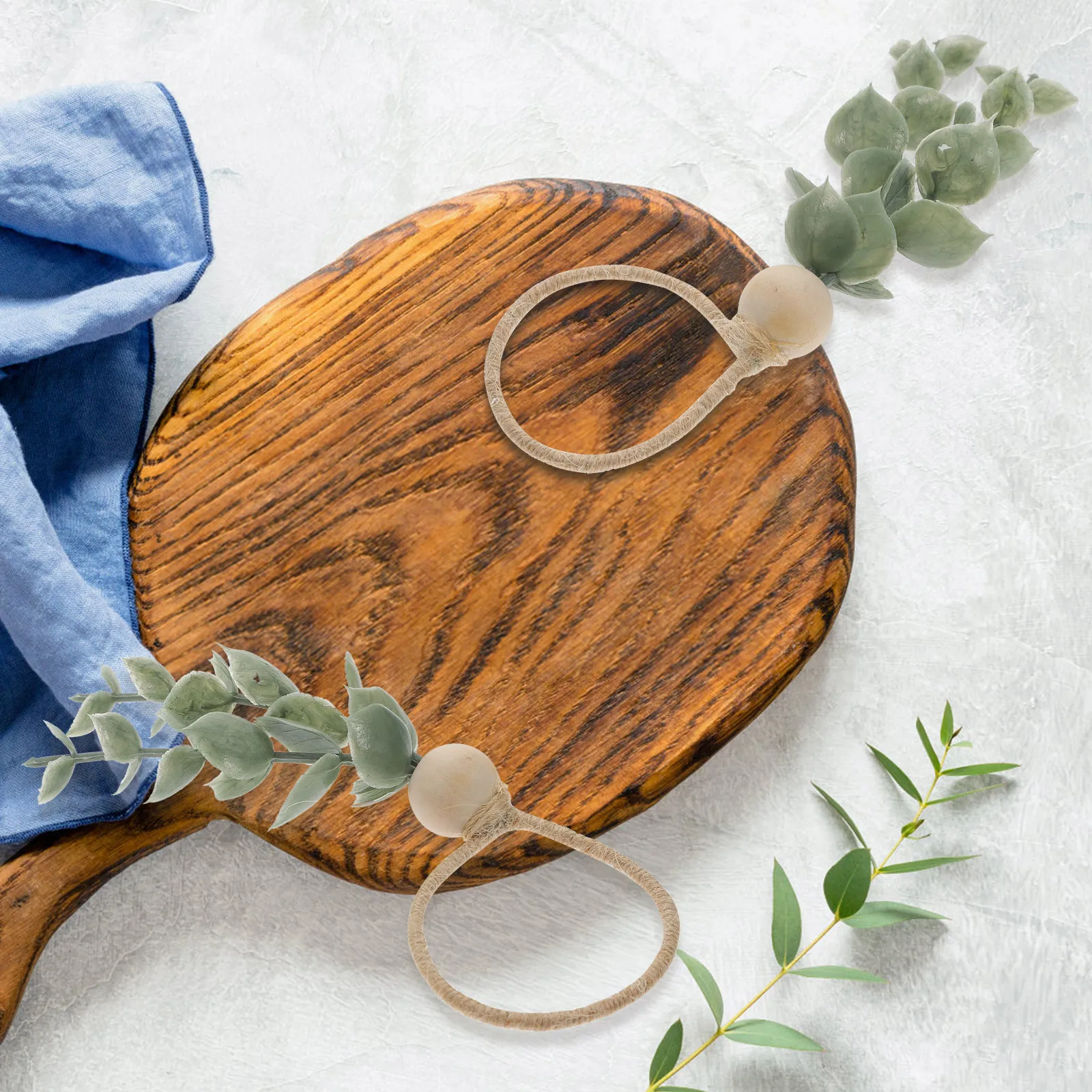 

4 Pcs Shaped Napkin Buckle Napkins Rings Hotel Serviette Wreath Delicate Green Leaf