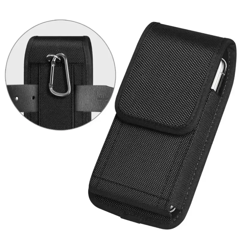 1/2Pcs Cell Phone Pouch Holster with Free D Shaped Buckle Protable Wallet Card Waist Pack Outdoor Sports Nylon Carrying Case