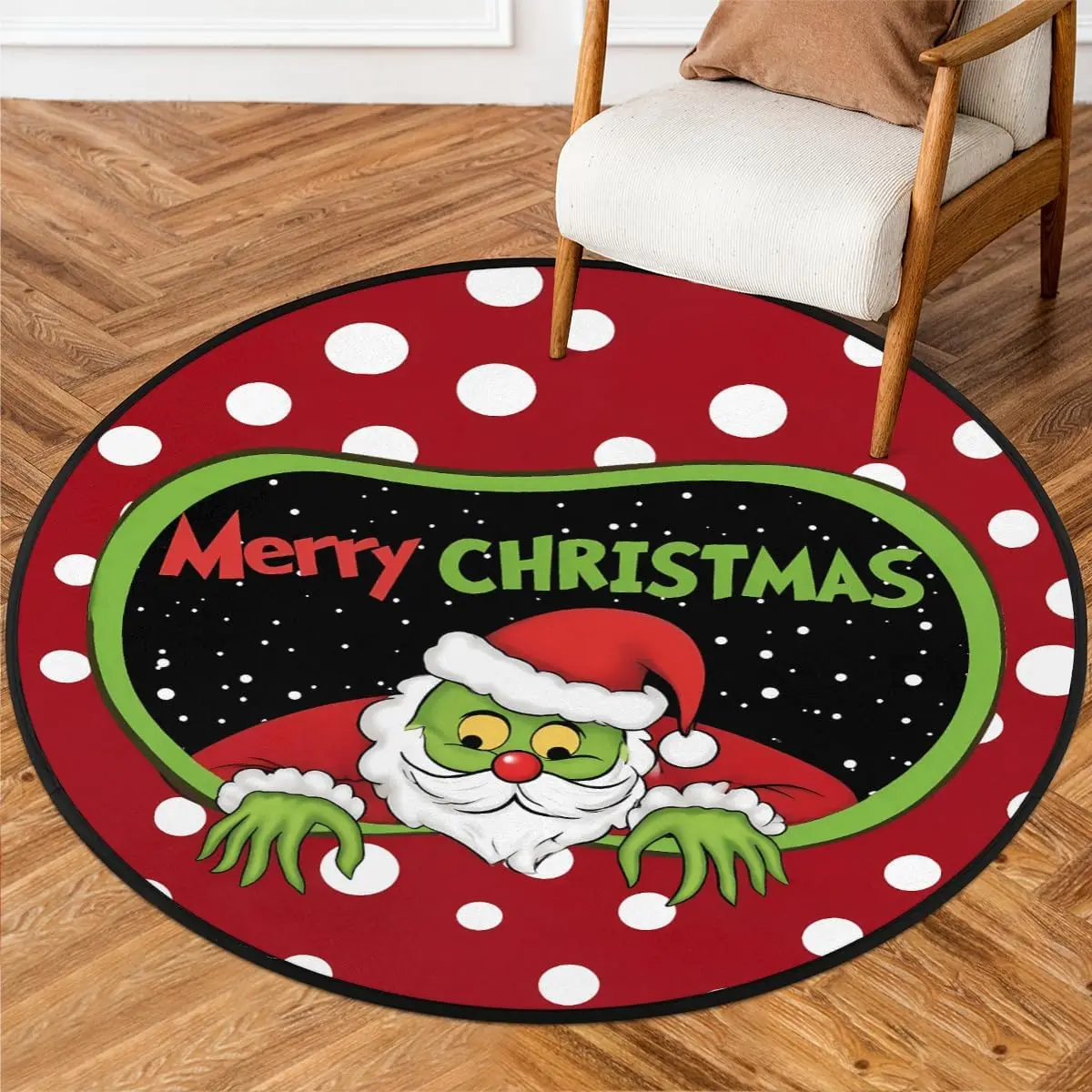 

Рождественский круглый коврик Круглые коврики для прихожей, Нескользящий круглый коврик для входной двери, Круглый коврик для двери, напольный коврик, ковер для спальни