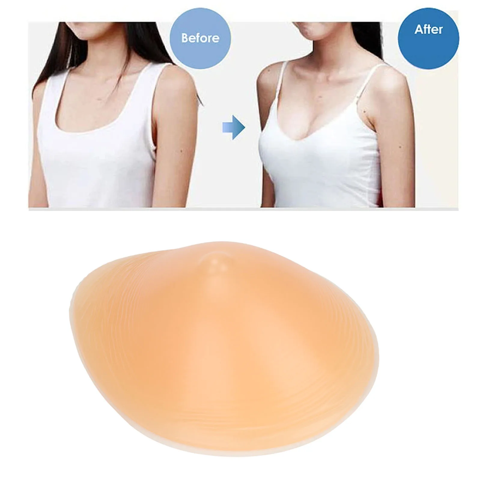 

5.3Oz Silicone Bra Insert Drop Shape One Piece Crossdress Transvestite Cosplay Bra Insert Pad Size 3 Chest Insert Pad