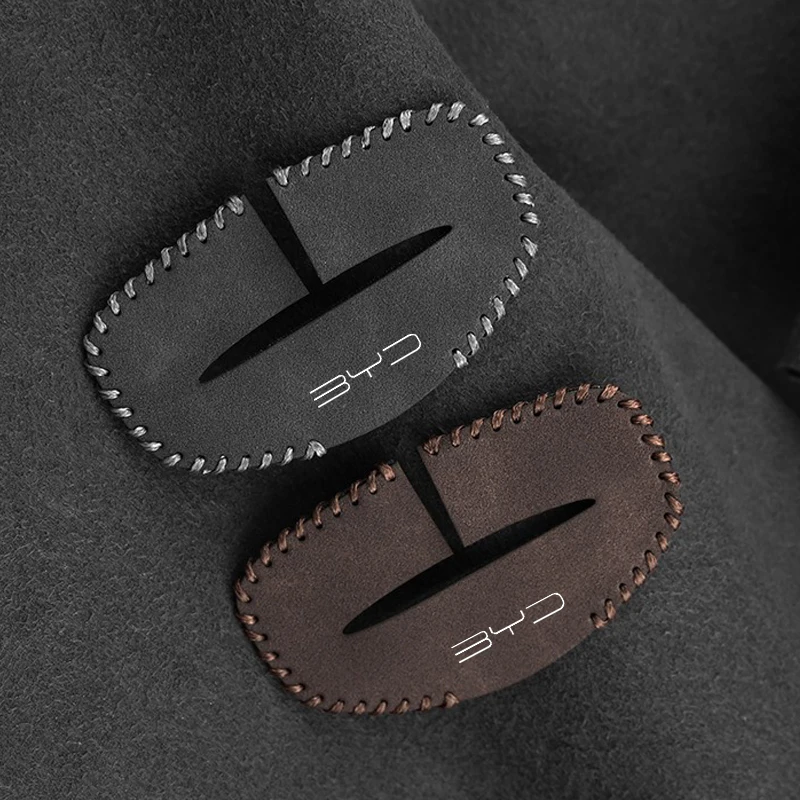 مقعد السيارة حزام مشبك الغطاء الواقي الجلد المدبوغ المضادة للخدش اكسسوارات ل BYD سونغ برو تانغ Dmi تشين زائد ماكس يوان EV ختم دولفين #3