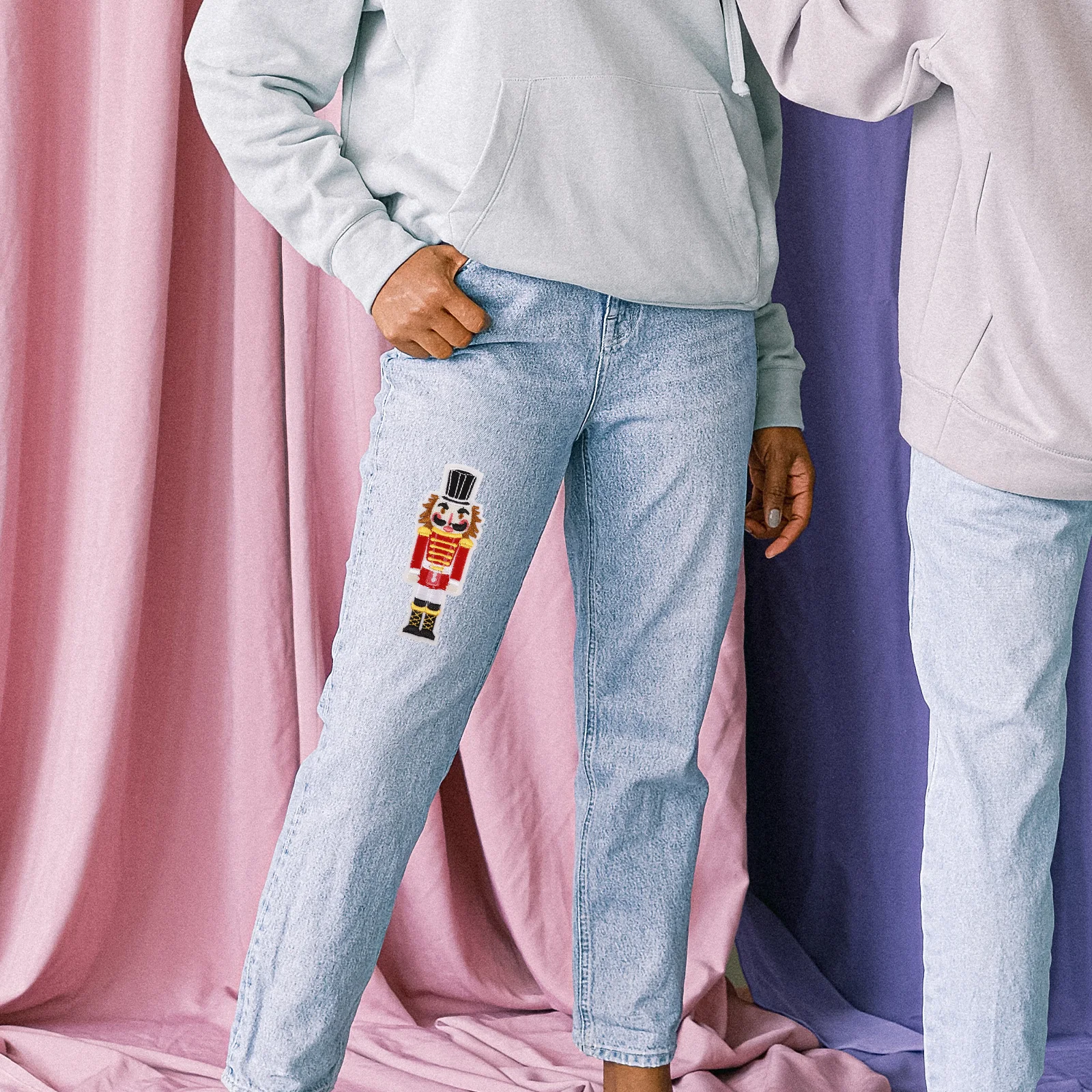 

5Pcs Iron on Nutcracker Soldier Patches Decorative Polyester Clothes Coat Hat Accessories Repair DIY Small Iron on Patches