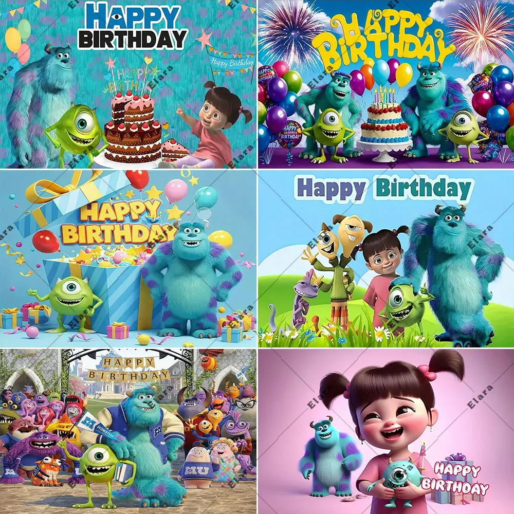

Cartoon Monsters University Theme Baby Birthday Party Decoration Baby Shower Photography Background Photo Shoot Gifts Poster