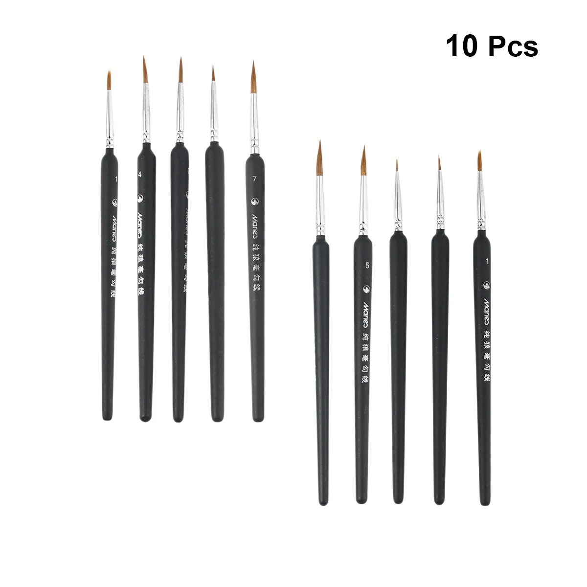 

10pcs Oil Painting Brush Set Wolf Fine Tip For Acrylic Watercolor Gouache Artists Beginners Kids Travel Friendly Painting Tools