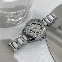 Sunflower mechanical watch for women high-end light luxury niche art red watch for women mechanical watch