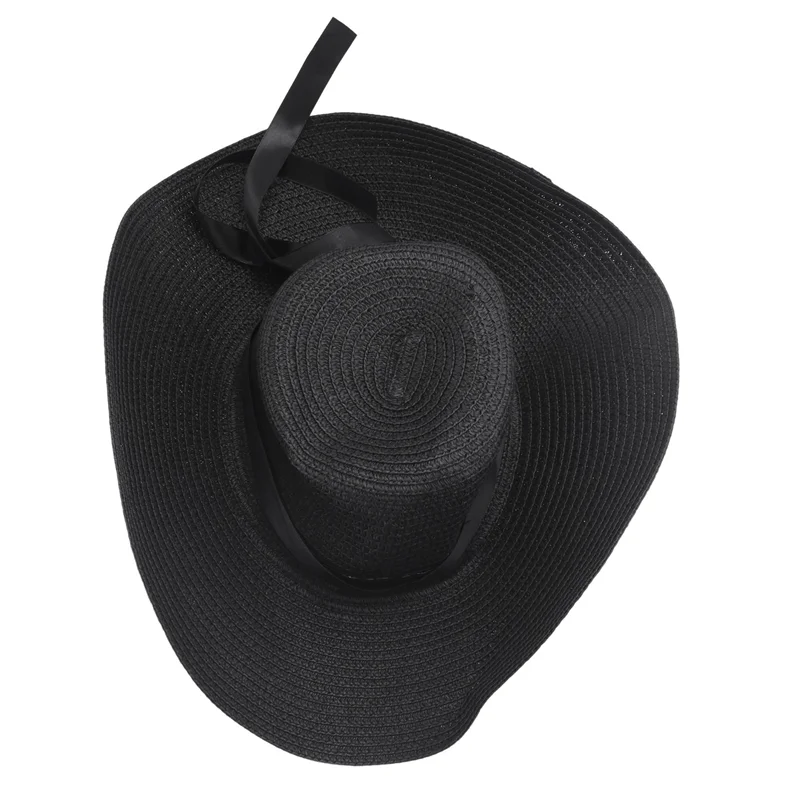 

ELOS-Hot Women's Wide Brim Summer Beach Sun Hat Lady Straw Floppy