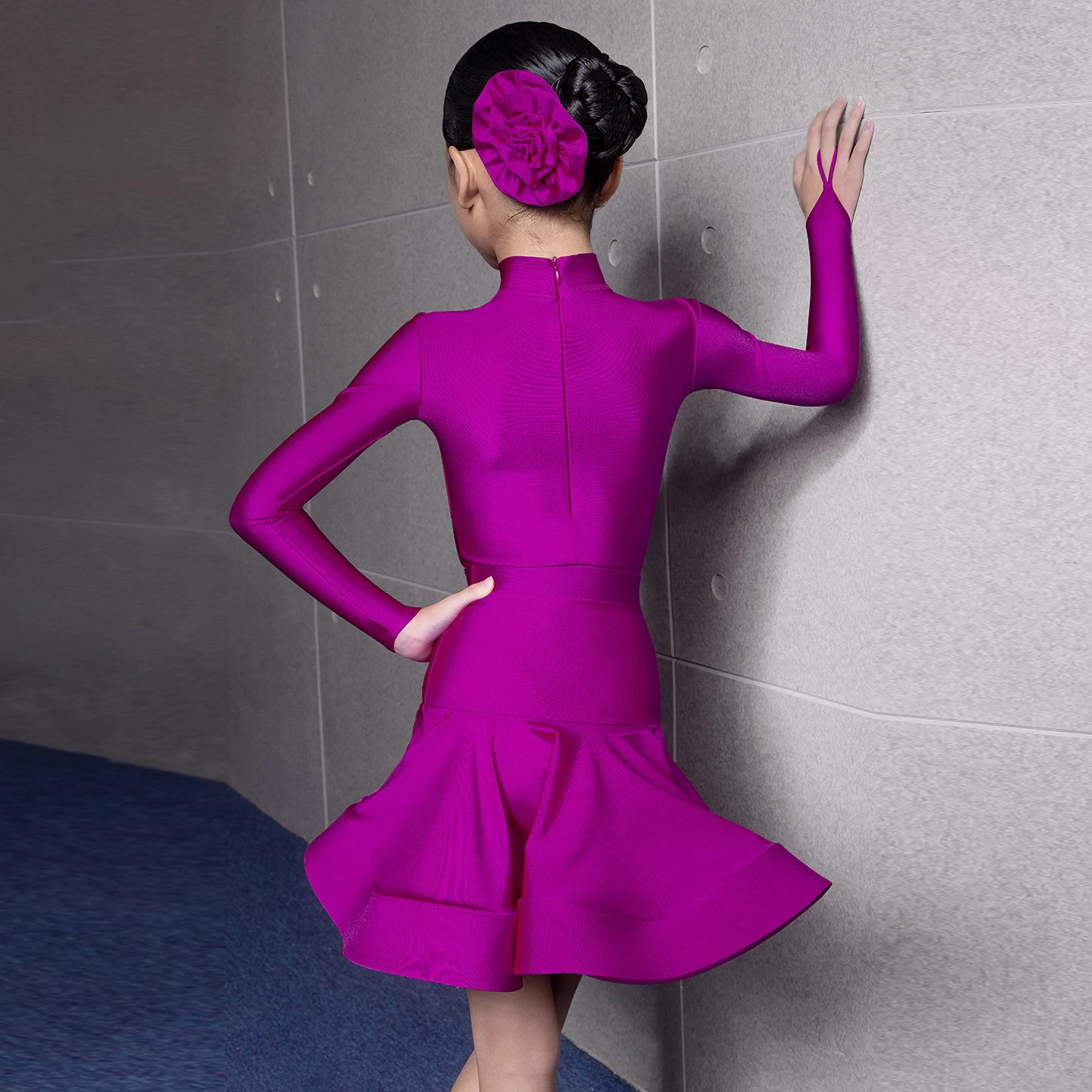 Standard Latin Dance Clothes Girls Kids Chacha Dance Competition Clothing Professional Training Dress Tops Fishbone Skirt