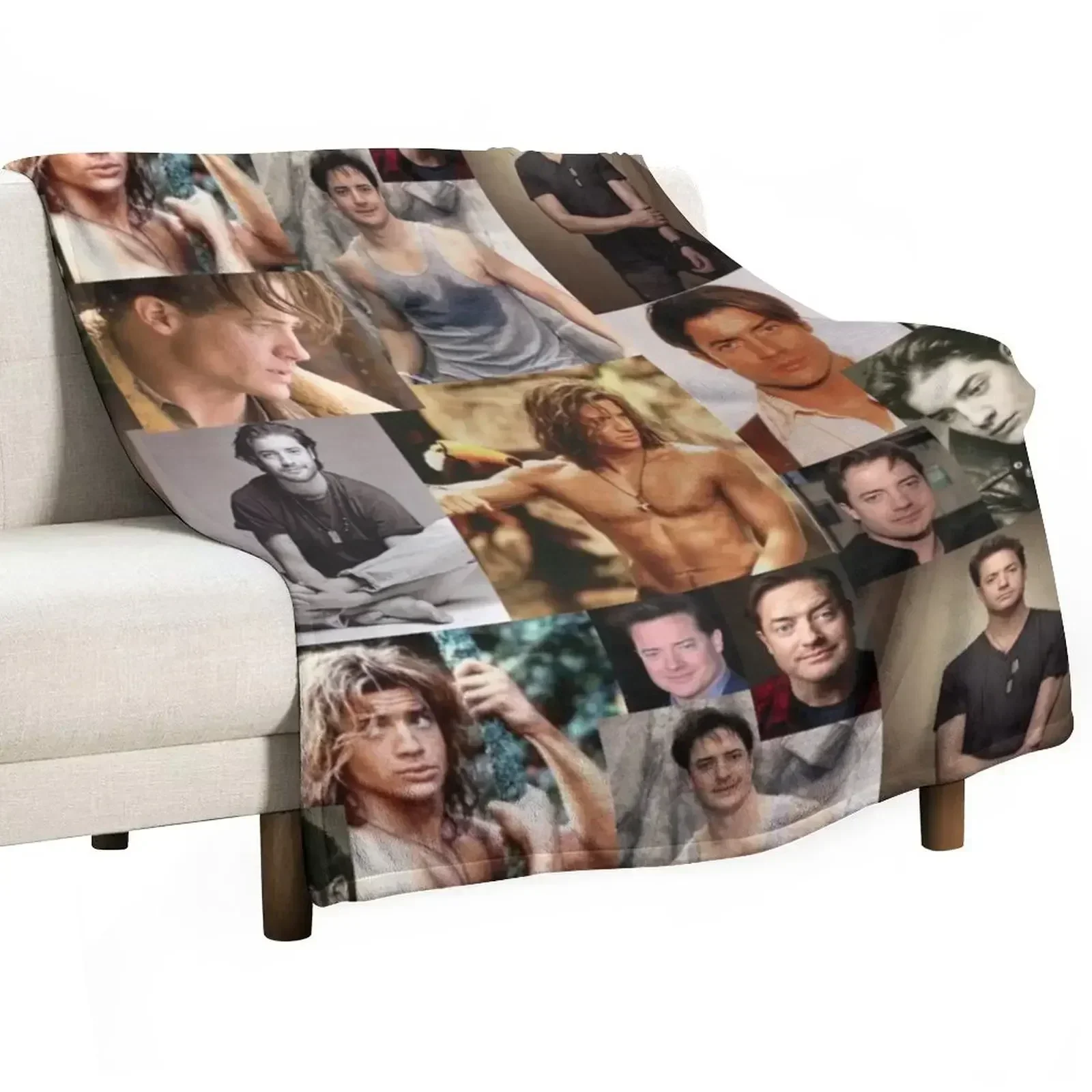 Brendan Fraser Love Collage Throw Blanket Giant Sofa Luxury Blankets