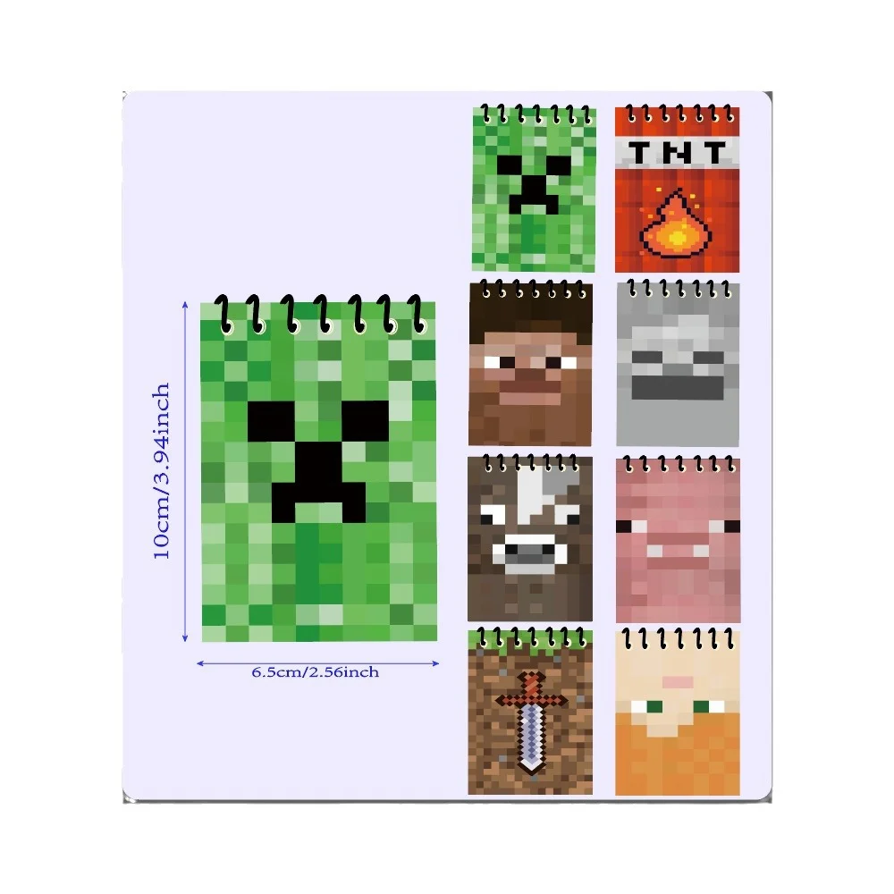 Minecraft My World 8 قطع جديدة من أنماط Coolie Afraid pixel هذه المفكرة للحفلات دفتر ملاحظات من فئة الطلاب هدايا صغيرة محمولة