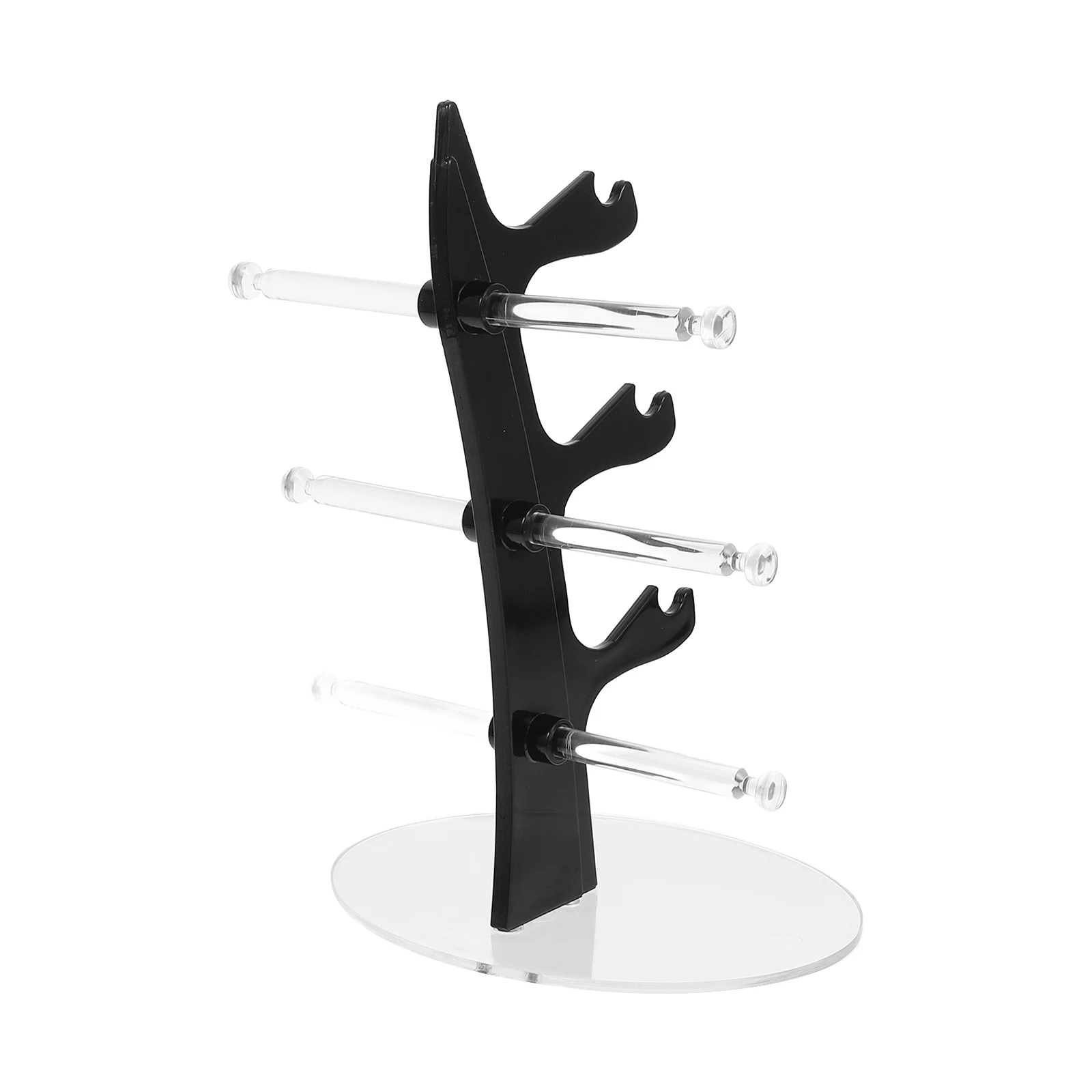 

3 Slots Glasses Display Stand Plastic Eyewear Organizer Sunglasses Rack Desktop Storage Rack Multipurpose Display for Home