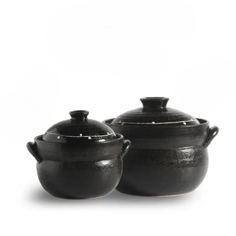 Burning soil pot casserole double lid household cooking porridge soup gas