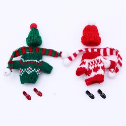 1 set/pack mini doll plush doll knitted clothes sweater scarf shoes small cloth Valentine's Day Christmas clothing decoration