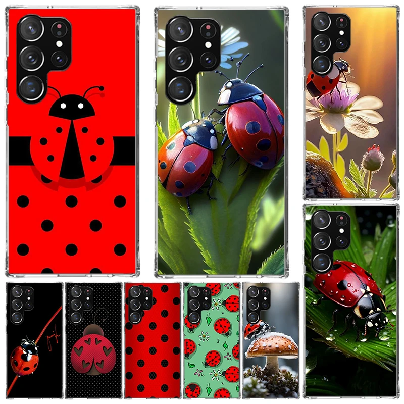 Inseto sete estrelas joaninha capa para samsung galaxy s8 s9 plus s10 lite nota 8 9 10 pro 20 ultra s7 borda m11 m21 m32 m51 impressão co