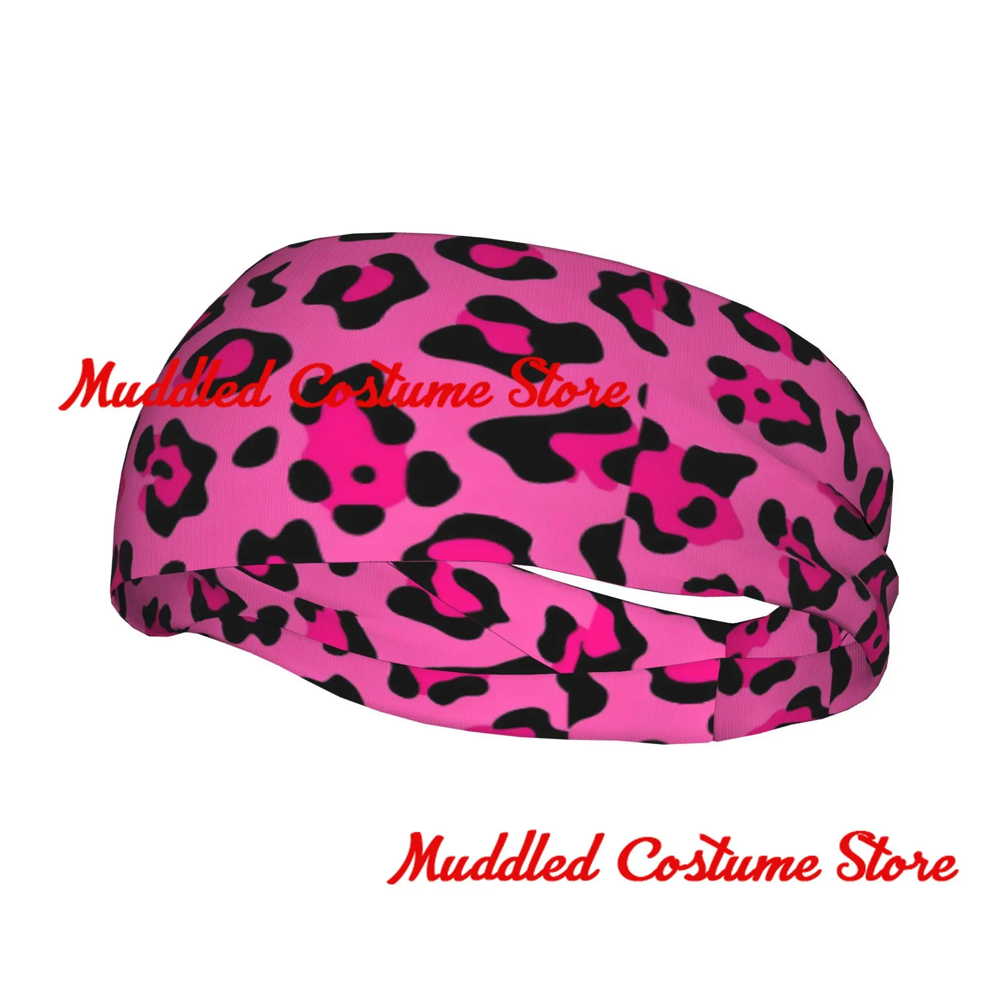 

Ярко-розовый леопардовый животный узор гепарда спортивная повязка на голову гигроскопические упражнения аксессуар для волос