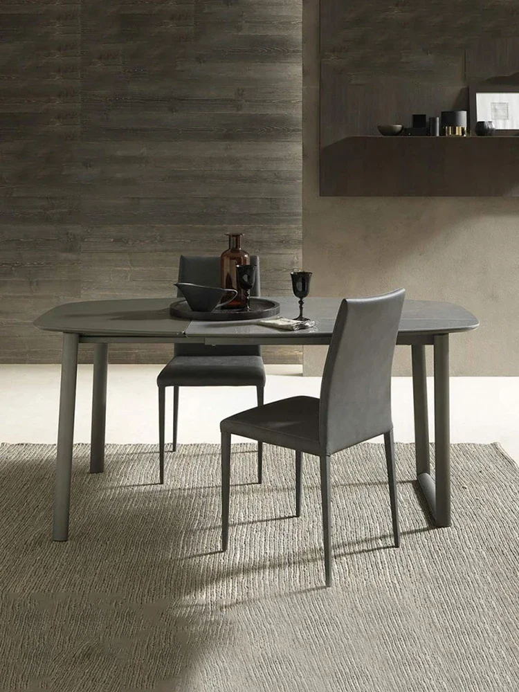 Slate folding retractable dining table Small apartment push-pull against the wall Deformable adjustable rectangular