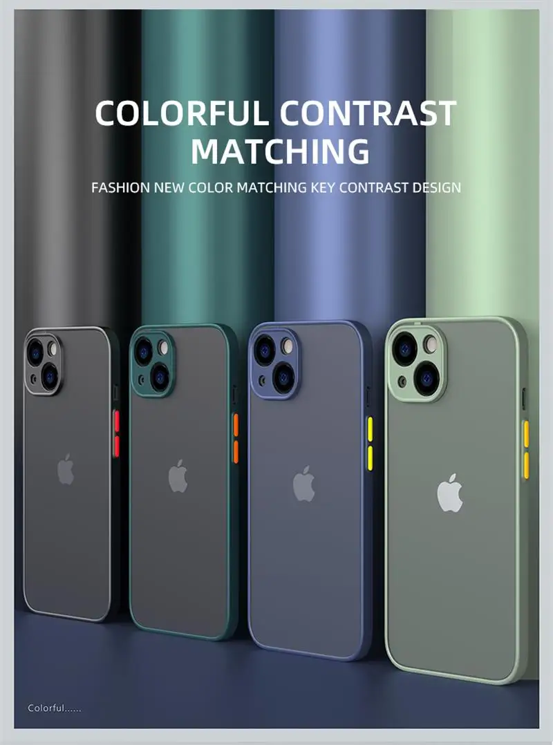 Panzer-Bumper Anti-Sturz-Hülle für iPhone 15 16 17 18 11 12 13 Mini 14 Pro XR X Xs Max 7 8 Plus SE 2020 Cover Capa Shell