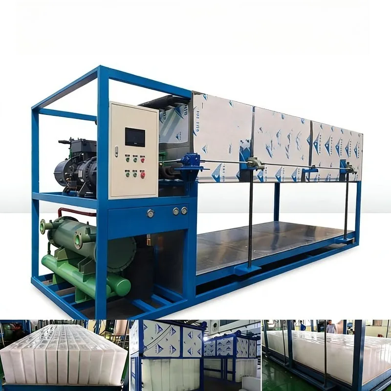 Equipo de Hielo en Bloques Industrial y Comercial Personalizable de 2 Toneladas, Dimensiones de Hielo Ajustables para Conservación de Pescado y Mariscos