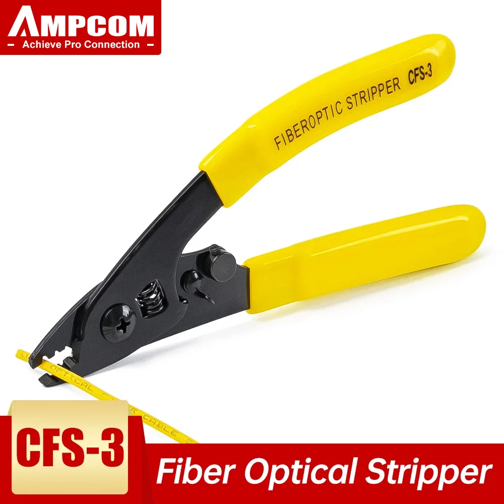 AMPCOM CFS-3/CFS-2 Fiber Optical Stripper, Fiber Stripping Tool FTTH Pliers For OM2 OM3 OM4 OM5 Duplex Simplex Fiber Patch Cable