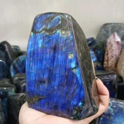 Huge Natural Labradorite Accompany Quartz Crystal Moonstone Decorate Mineral Healing Spirit Gem Home Office Degaussing Decoratio