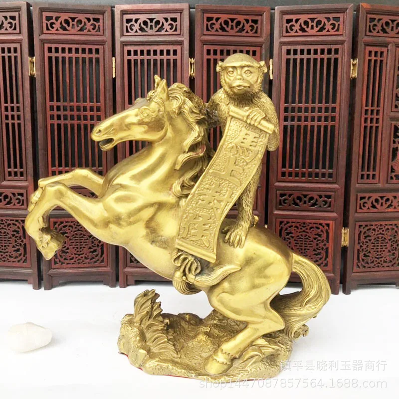 

Bronze Horse Riding Monkey Zodiac Ornament Home Decor Metal Craft