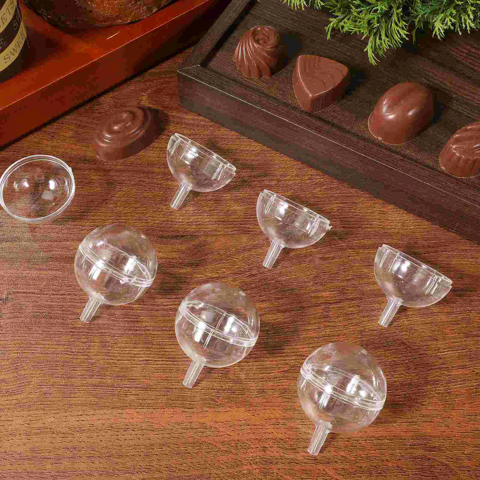 80 Pcs Chocolate Bouquet Cake Holder Stand Cups Wrapper Packing Box Flower Candy Acrylic Truffle Bride Balls Clear