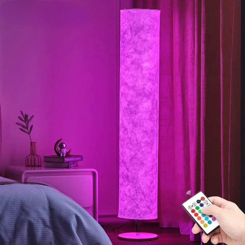 LED Simple Design Morden Floor Lamps Soft Light Decoration Standing Lamp for Living Room Bedroom Game Room with Remote Control