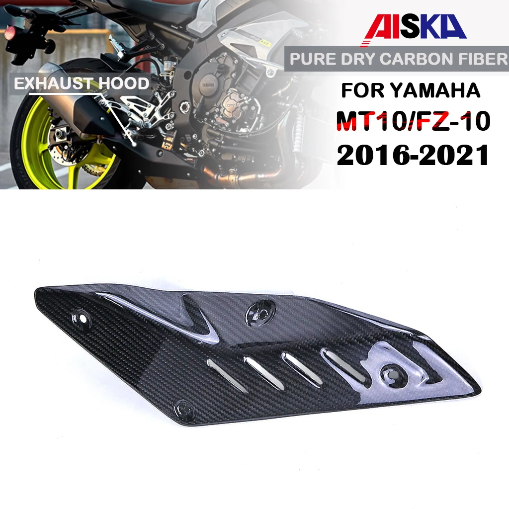 Motorcycle Accessories Exhaust Hood Heat Protection Cover Fairing Kit Pure Dry Carbon Fiber For YAMAHA MT10 FZ10 2016-2021 2020