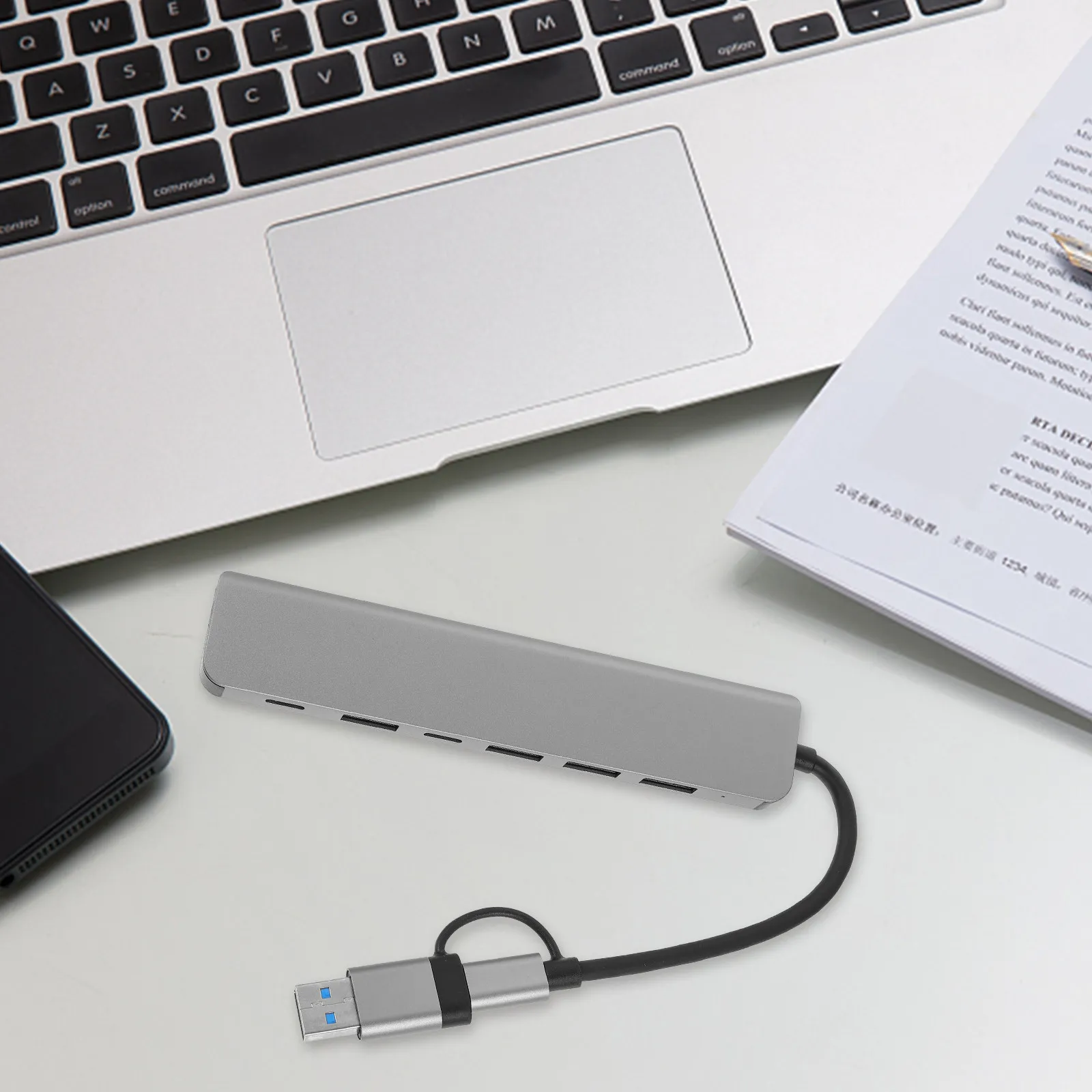 7 in 1 USB Hub Multi-Port Expander Splitter Adapter Type-C Docking Station Multiple USB Ports for Laptop Computer