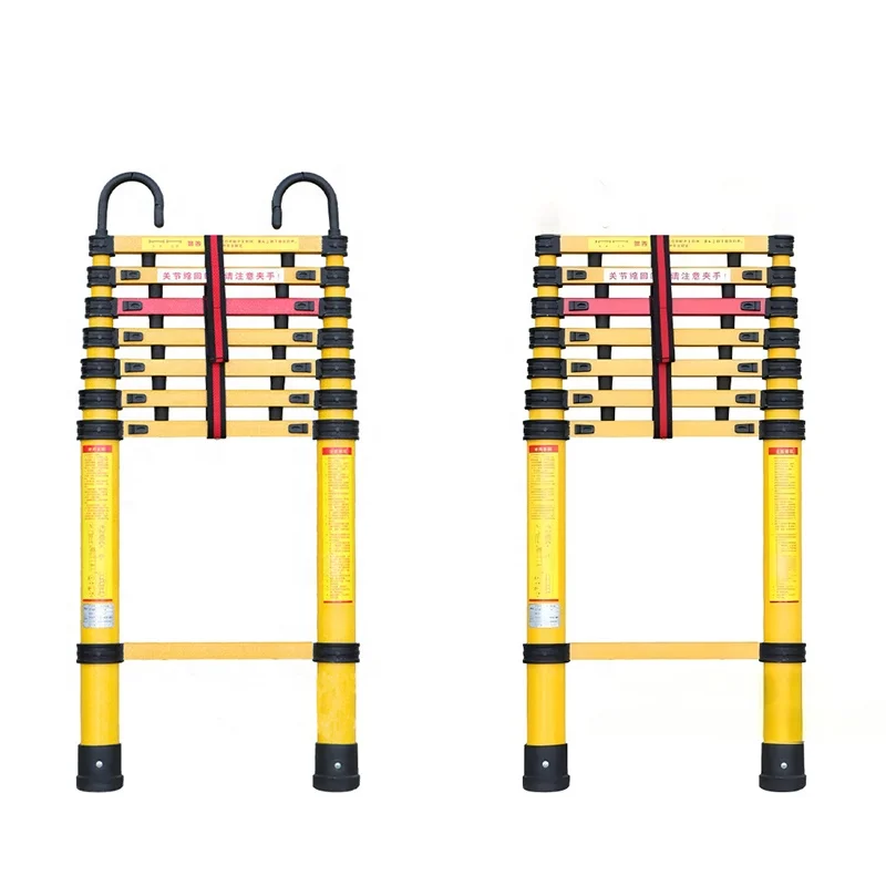 

Telescopic Ladder Retractable Ladder Fiberglass Telescoping Ladder with Hooks