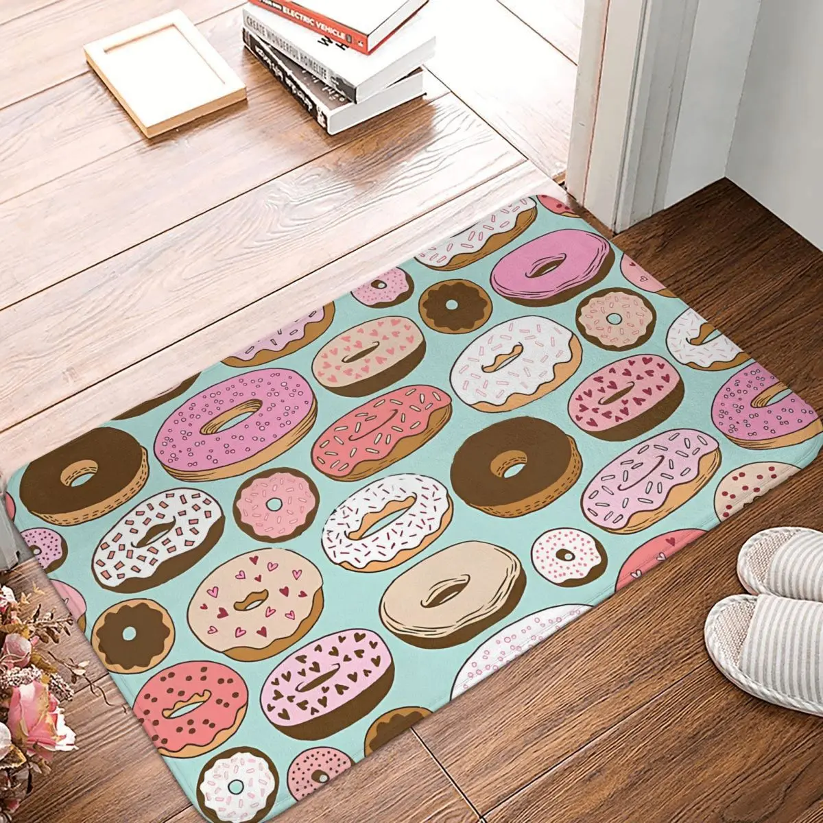 Non-slip Doormat DONUTS FOREVER Living Room Kitchen Mat Outdoor Carpet Home Pattern Decor