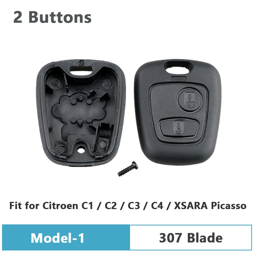 2 Buttons Car Remote Key Shell with 206/307 Blade for Citroen C1 / C2 / C3 / C4 / XSARA Picasso / Peugeot 307 / 107 / 207 / 407